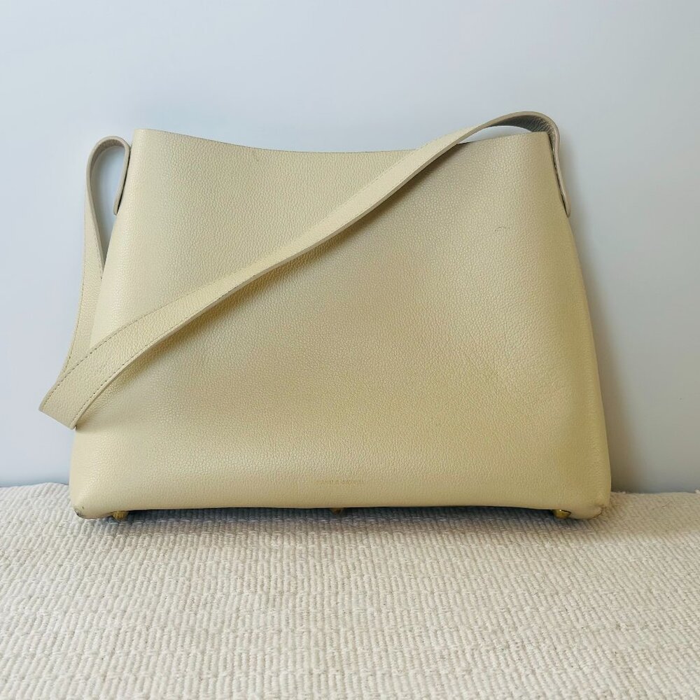 Mansur Gavriel Pale Cream Pebbled Leather Hobo